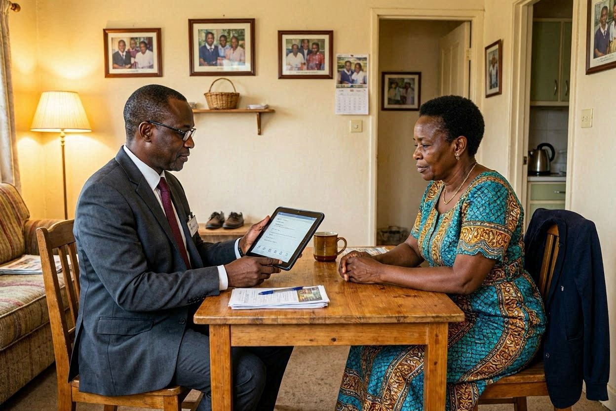 Hando agent enrolling a community member inside their home